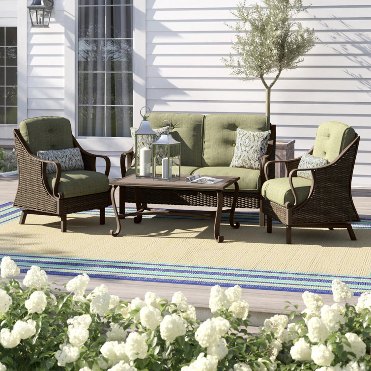 Alcott Hill® Craighead Wicker/Rattan 4 Person Seating Group with